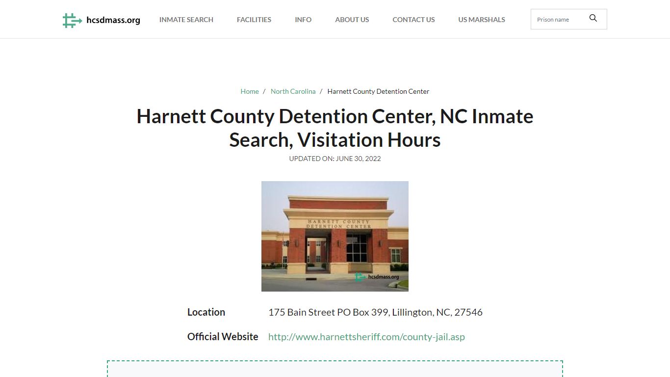 Harnett County Detention Center, NC Inmate Search ...